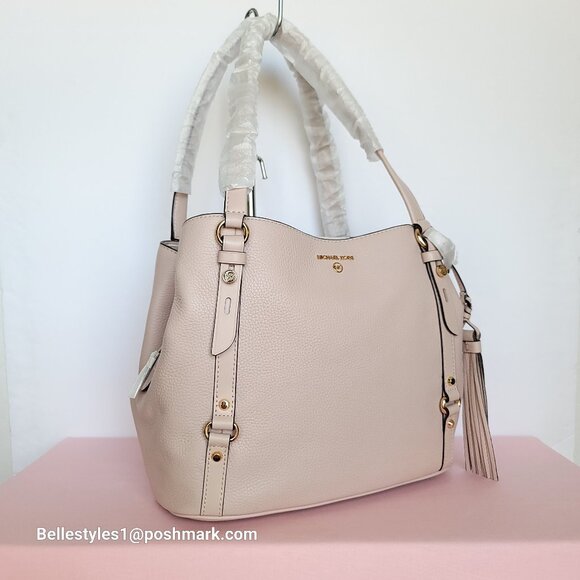 MICHAEL KORS Carrie Pebbled Leather Large Shoulder Tote- Soft Pink color⭐ - Picture 3 of 16